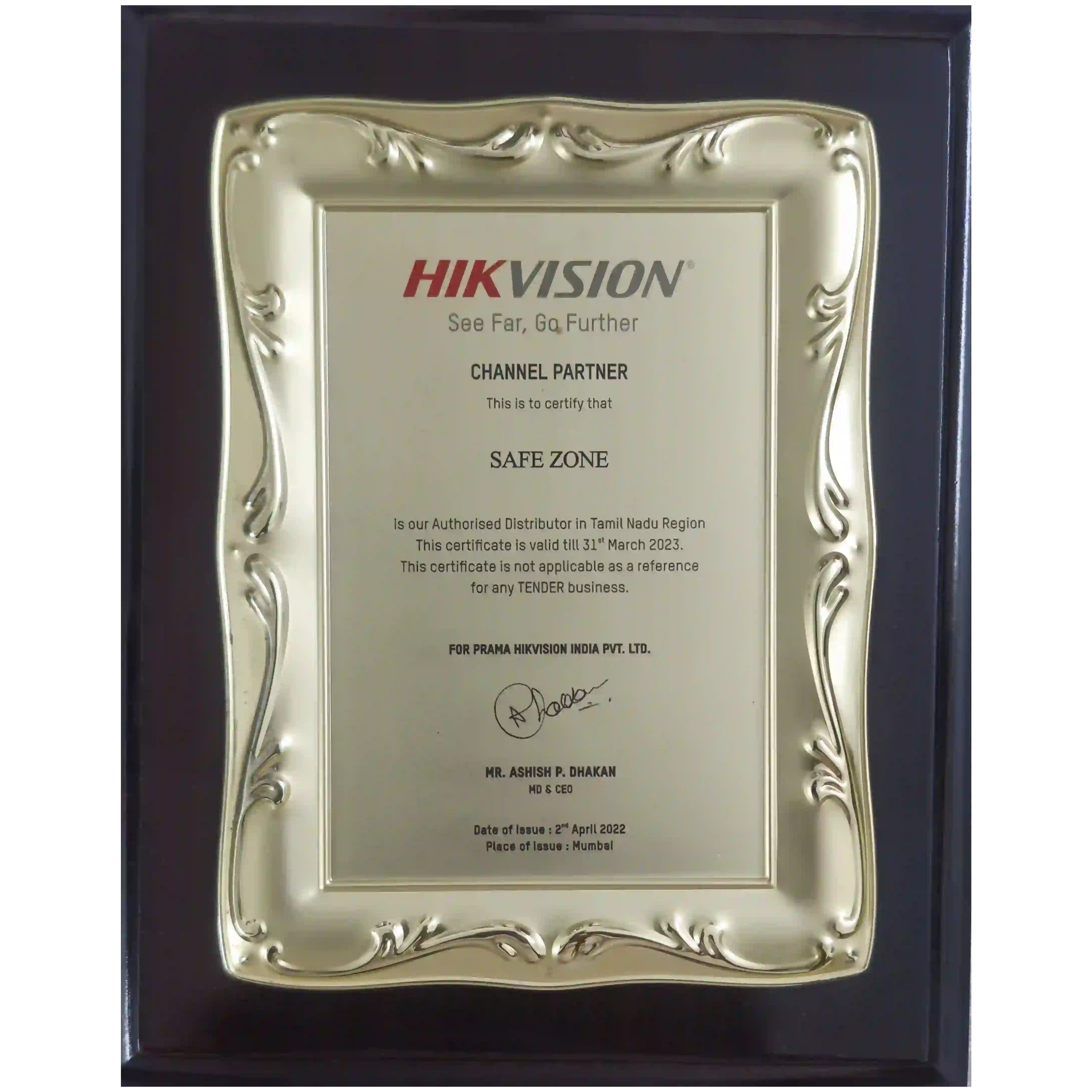 Hikvision Authorized Distributor Certificate 2023